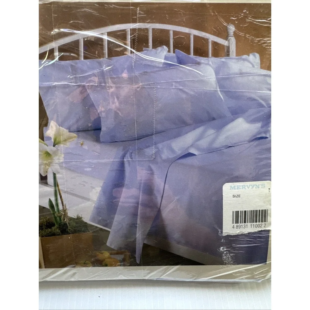 Caress Twin Flat Sheet Light Blue NEW Sealed Orig Package Vintage MERVYN'S USA